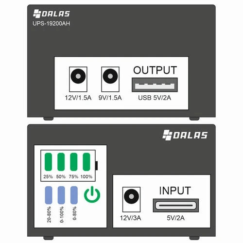ДБЖ для роутера Dalas UPS-19200MAH (USB 5V, DC 9V / 12V)