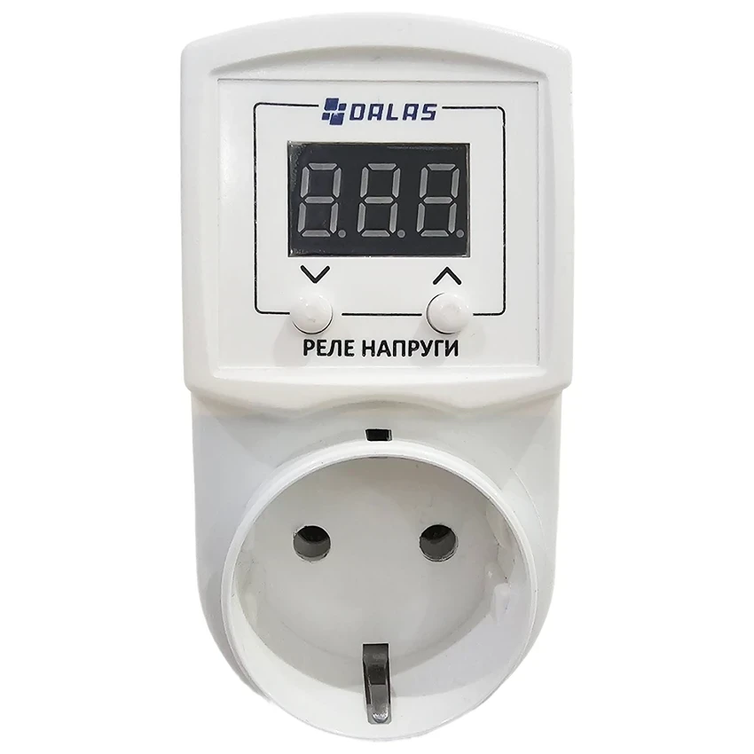 Реле напруги Dalas RNR-T-10A в розетку (заземлення, відключення дисплея)