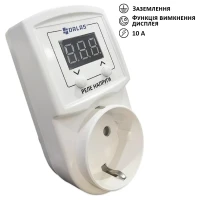 Реле напруги Dalas RNR-T-10A в розетку (заземлення, відключення дисплея)